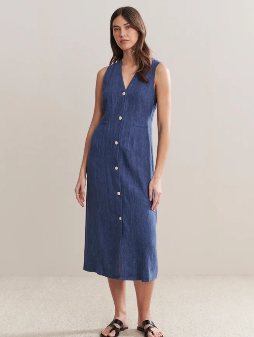 Jenni Kayne☆ Callan Linen Dress In Chambray